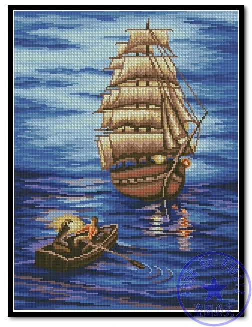 free delivery Top Quality popular lovely counted cross stitch kit ship and boat sailing on the ocean sea free delivery Top Quality popular lovely counted cross stitch kit ship and boat sailing on the ocean sea