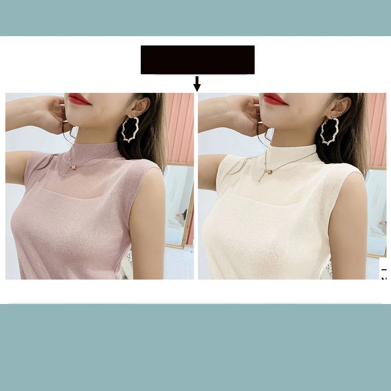 Летний Тонкий Топ с короткими рукавами для женщин без рукавов U Croptops плотные танк-топы жилет Топ цвета - Цвет: as pic