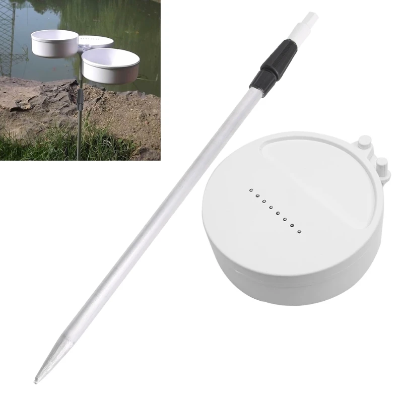 

Round White Dual Plastic Fishing Bait Lure Case Container Box With Support Post
