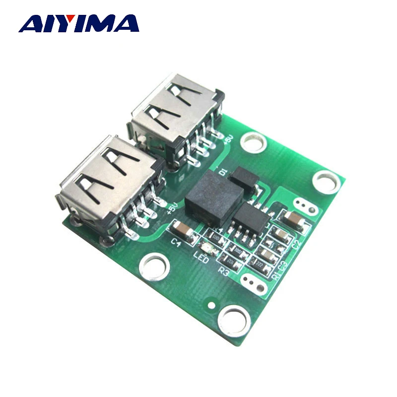AIYIMA 2 шт. 18650 зарядное устройство Двойной выход USB 9 в 12 В 24 до 5 3 А для автомобиля