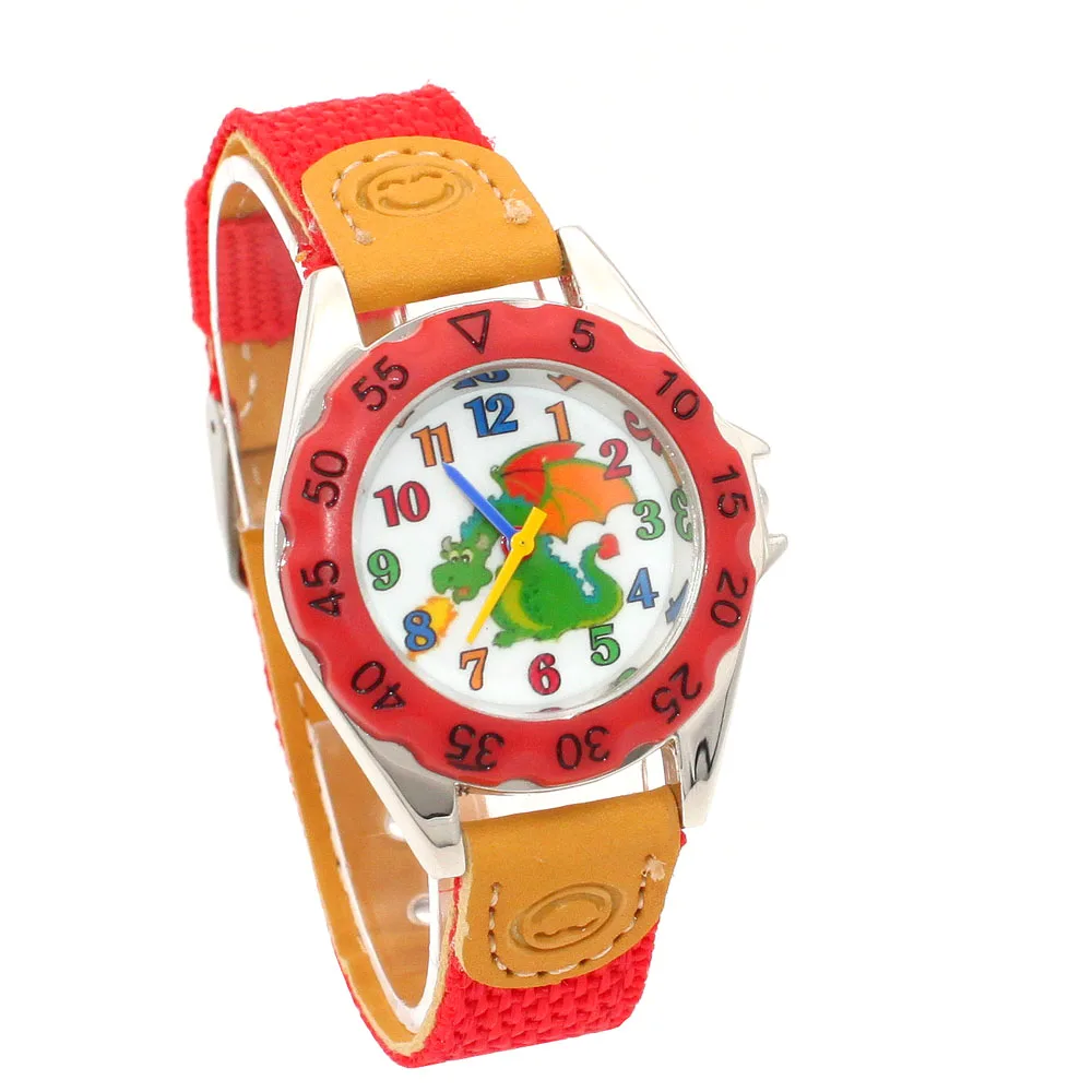Детские часы Высокое качество Дети подарок для мальчиков и девочек ткань ремень обучающий студент наручные U86A - Цвет: RED