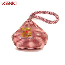 Koreanischen Frauen Clutch Taschen Diamanten Fingerring Damen Vintage Abendtaschen Kristall Hochzeit Braut Handtaschen Geldbörse Taschen Halter Geschenk