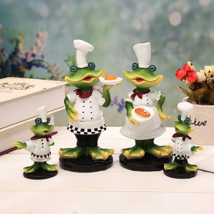 Creative Resin Frog Chef Figurines Ornaments Cute Crafts TV Cabinet Decor Home Decoration Accessories Birthday Gifts | Дом и сад