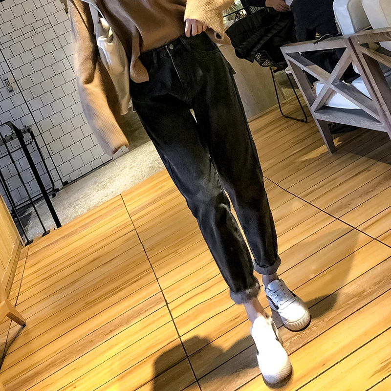 2019 Spring Harem Pants Woman Jeans Straight Gray Mom Jeans High Waist Women's Denim Pants Boyfriend Jeans For Women 2019 Spring Harem Pants Woman Jeans Straight Gray Mom Jeans High Waist Women's Denim Pants Boyfriend Jeans For Women