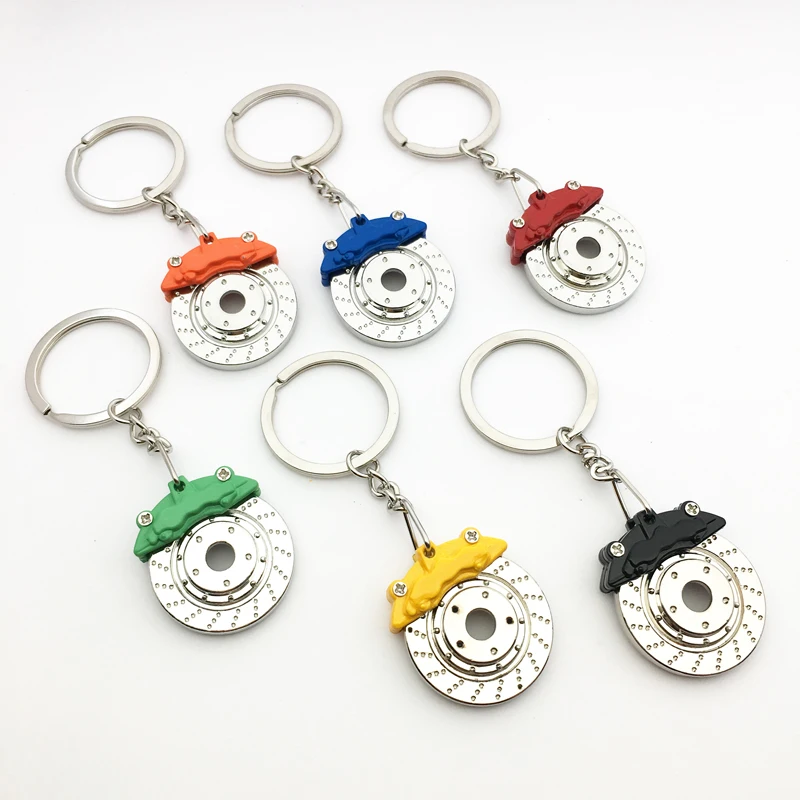 

FTDF Spinning Disc Brake Calipers Shape Auto Parts keychain Keyring key chain For Car Pendant Key Chain For Men Gift Trinkets