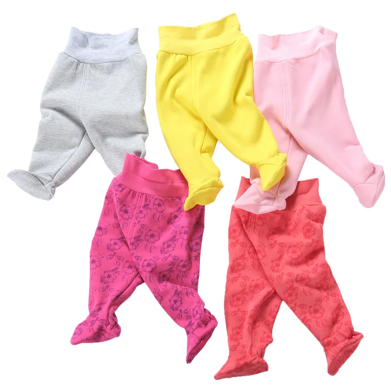 

Baby high waist belly-protecting warm pants girl kid Autumn&Winter Plush Thick Foot Socks boy Sleeping pants Big PP pants Spring