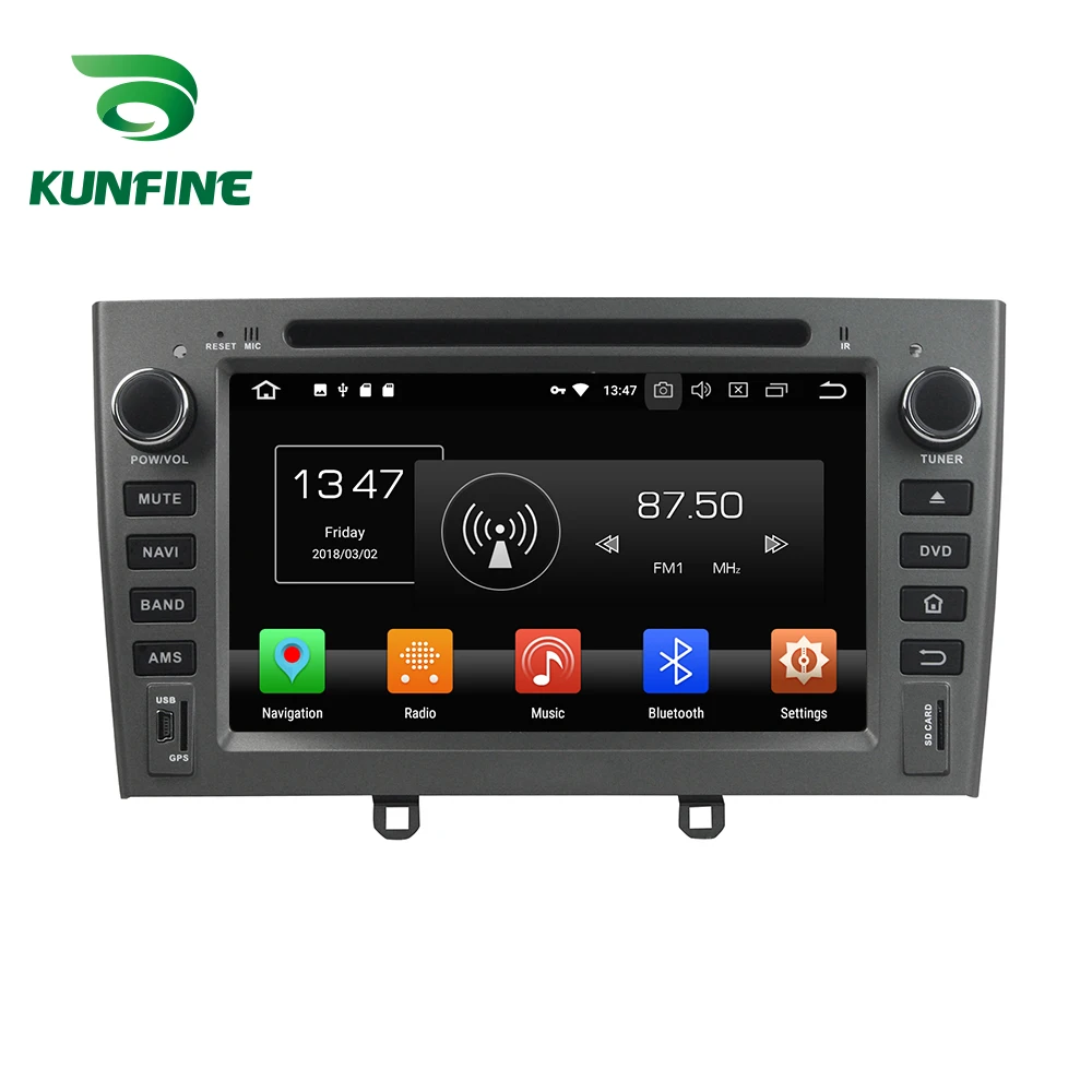 KUNFINE 4 ядра 2 ГБ оперативная память Android 8,1 автомобиль DVD gps навигации мультимедийный плеер стерео для PEUGEOT 408 2007-10 Радио головного устройства