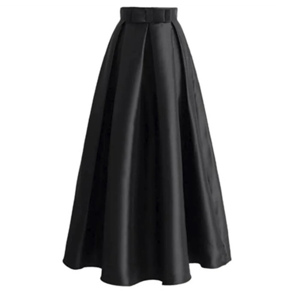Юбки размера плюс для женщин элегантная Винтажная летняя Осенняя длинная Плиссированная юбка с высокой талией официальная вечерняя юбка макси