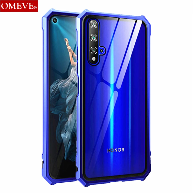 OMEVE для huawei Honor 20 Pro Чехол металлический сплав рамка бампер прозрачное закаленное стекло задняя крышка для Honor 20 20i V20 чехол для телефона