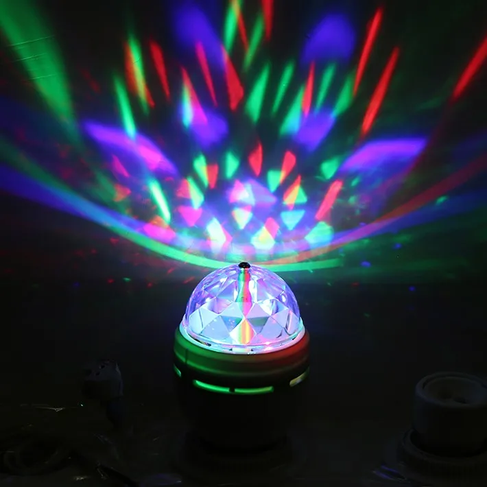 3 Вт E27 RGB полноцветный светодиодный светильник, автоматический вращающийся сценический эффект, диско-светильник для диджеев, мини лазерный сценический бар, вечерние светильник, украшение