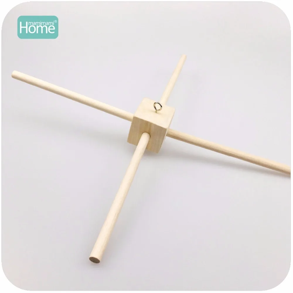 MamimamiHome The Wooden Baby Crib Toys Play Gym DIY Handmade Crafts Materials Natural Wood Baby Rattle