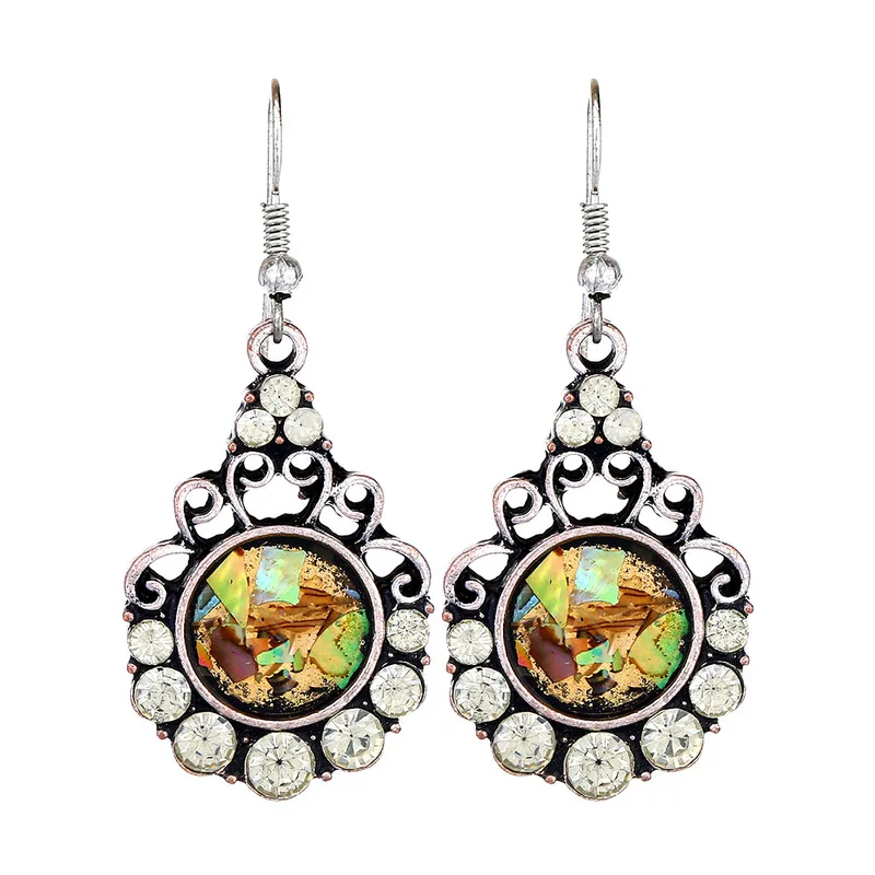 

2019 Promotion Brinco Europe And The Sell Like Hot Cakes Fashion Simple Retro Set Auger Shell Earrings Wholesale Manufacturers
