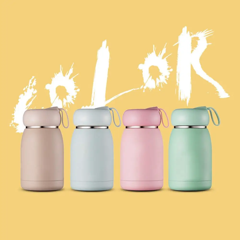 buy New Arrival 320ml Portable Leakproof Stainless Steel Vacuum Insulated Water Cup Thermal Jug