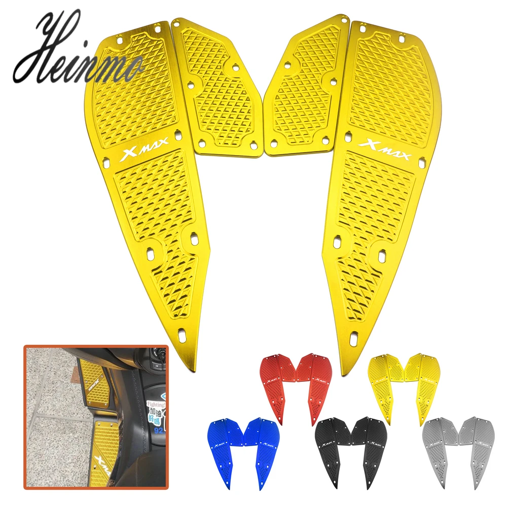 With Logo For YAMAHA Foot Pegs plate Footrest Step pads For Yamaha XMAX X-MAX 250 300 Motorcycle Accessories High Quality CNC (9)