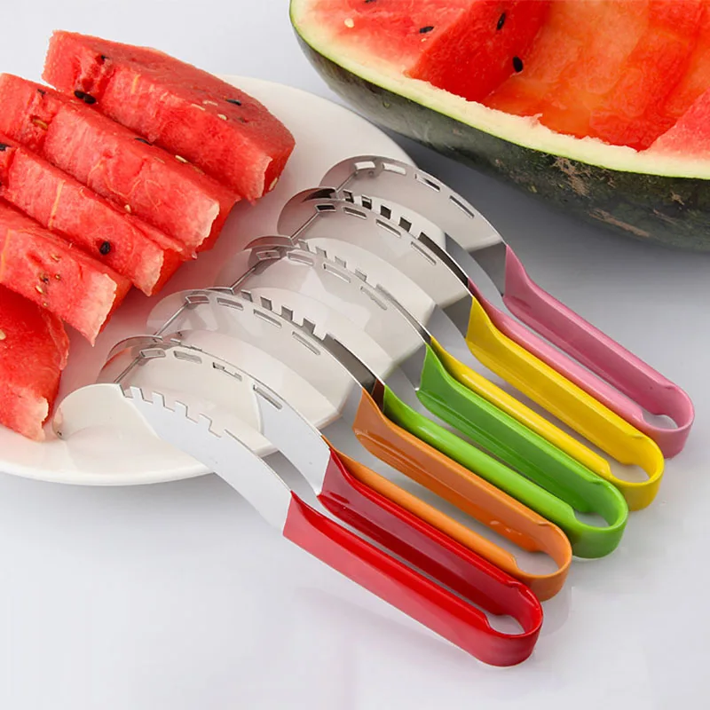 

OLOEY Watermelon Cutter Creative Multi-Function Stainless Steel Fruit Cantaloupe Knife Slicer Peeler Sliced Melon Divider Gadget