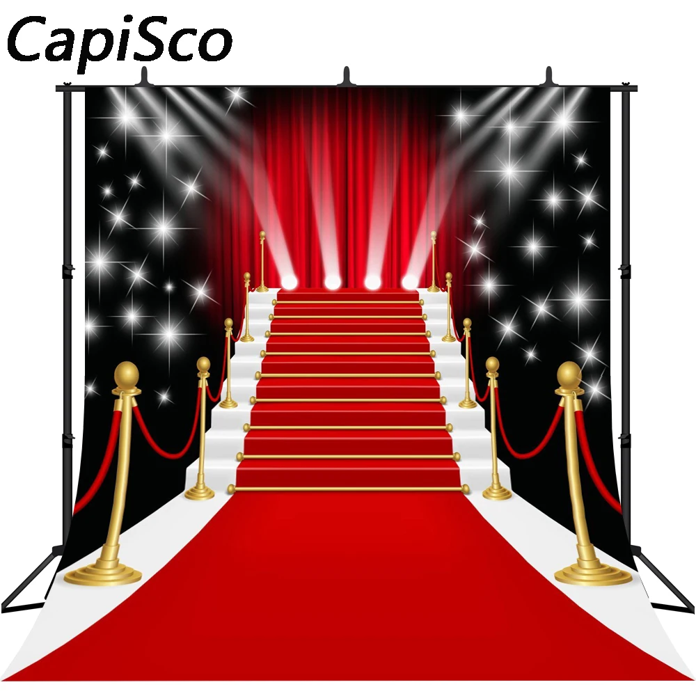 Capisco задний фон фотография длинный красный ковер блеск свадебные фоны фотосессия фантастический реквизит Фотофон фото студия