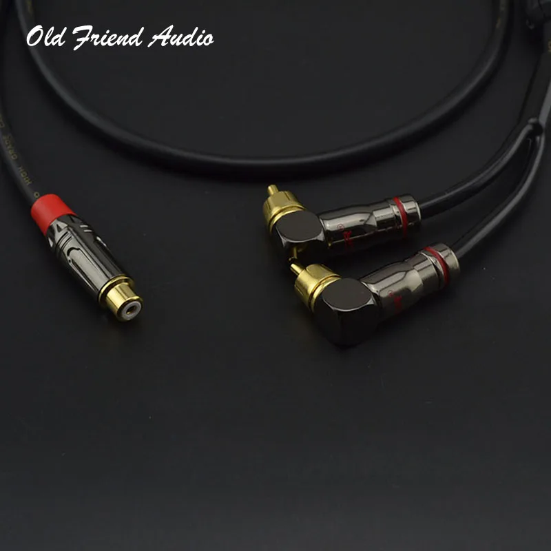 

A032 HIFI RCA Female to 2 RCA Male Stereo DIY RCA Audio Cable for Mp3 AMP DAC