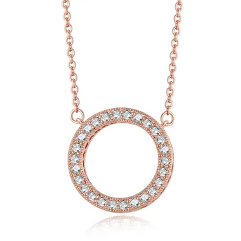

Round Openwork Pendant & Necklace 45cm Rose Gold Jewelry Elegant Necklace For Woman Fashion Jewelry