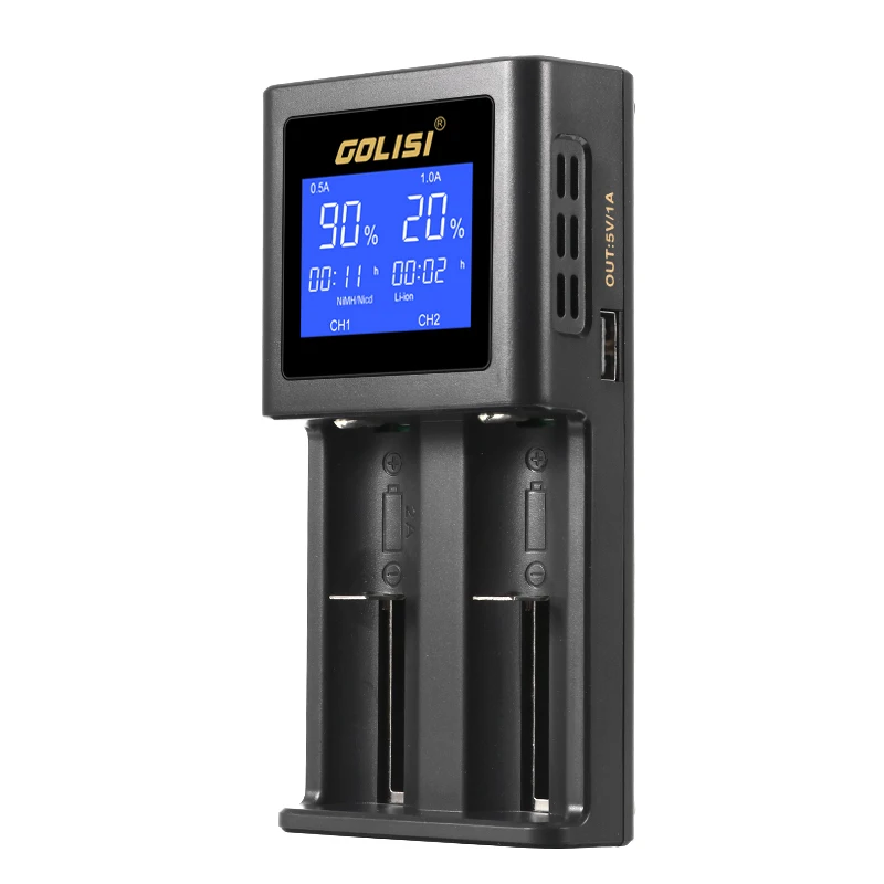 LEORY Golisi S2 Smart Батарея Зарядное устройство 2A Быстрая зарядка HD ЖК-дисплей Дисплей для литий-ионный Ni-cd/Ni-md/AAA/AA Батарея