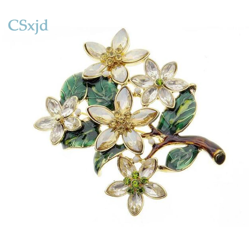 

CSxjd New Fashion Jewelry Vintage Tree Brooch for Woman Crystal Broches