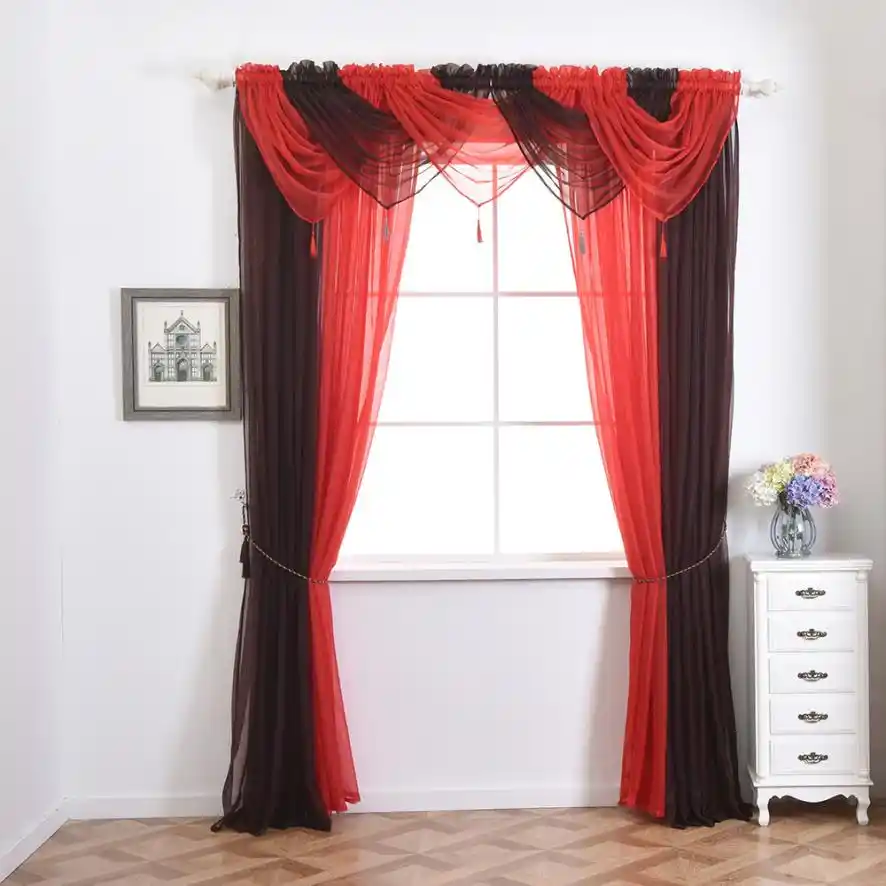 Tenske 2018 New Modern Exotic Style Voile Curtain Swags All