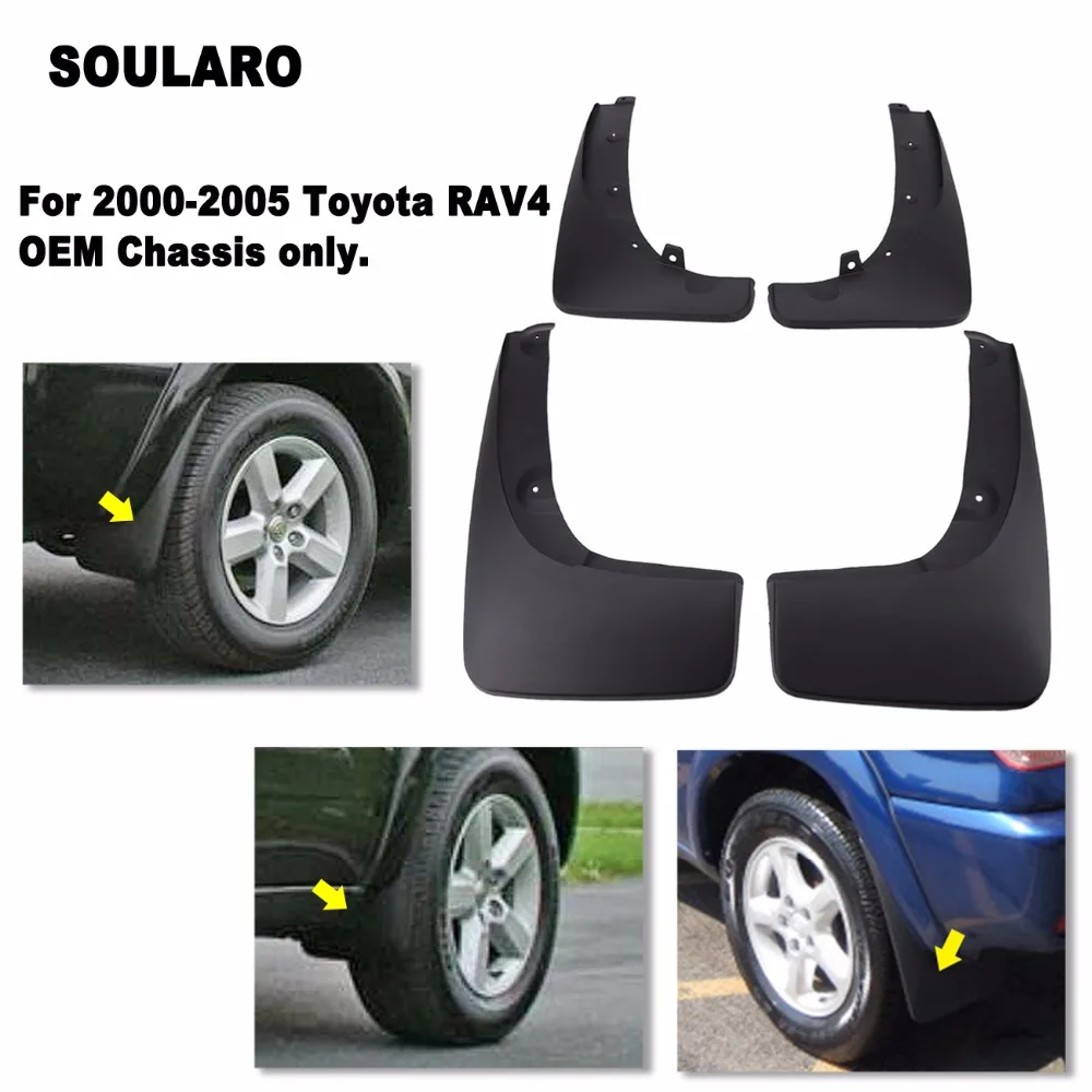 

Car Splash Guards Fit for 2000-2005 Toyota RAV4 Mud Flap Mudguards fender 4pcs/set Black Car Accessories & Car Stylings