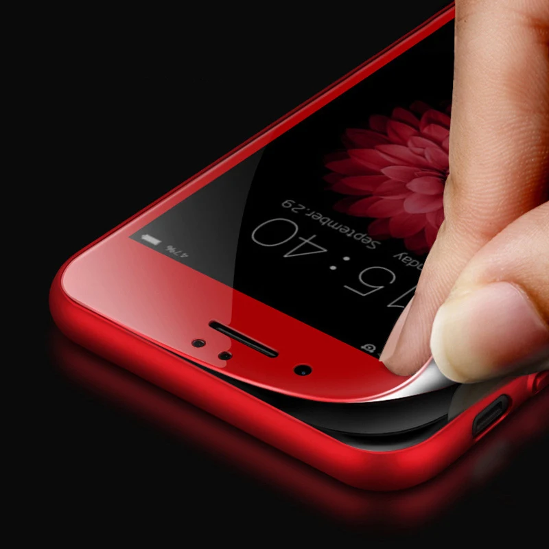 Kisscase для iPhone 6 7 Plus закаленное Стекло Экран протектор Плёнки 6S мягкий Рамки 0.2 мм 3D 9