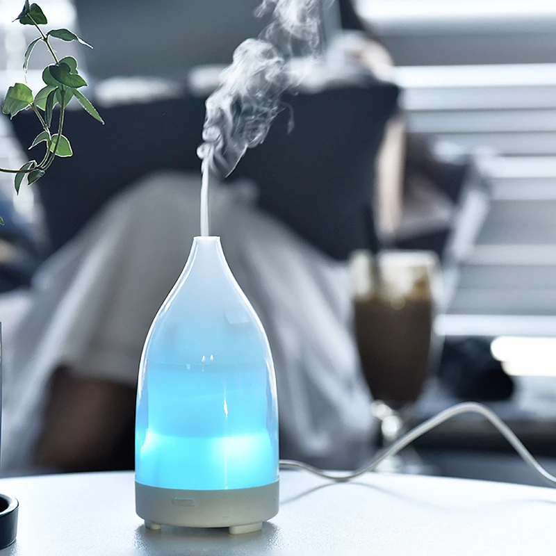 

USB Aroma Diffuser Air Humidifier DC 5V Ultrasonic Cool Mist Maker with 7 Color Changing LED Night Light Essential Oil Diffuser