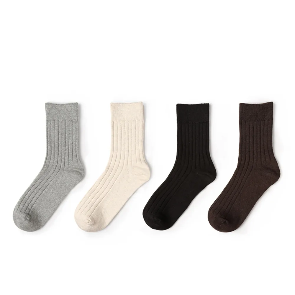

Men's New Winter Formal Dress Cotton Socks Pure Color Casual Medium Tube Socks Men Business Solid Breathable Calcetines Hombre #