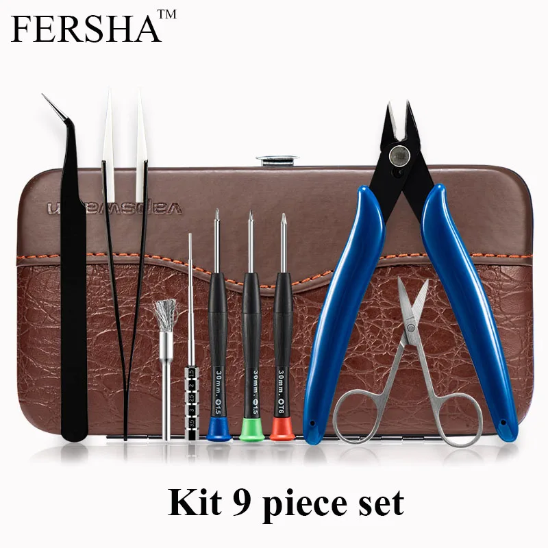 

FERSHA Mini Vape DIY Tool Bag Tweezers Pliers Wire Heaters Kit Coil Jig Winding For Packing Electronic Cigarette Accessories