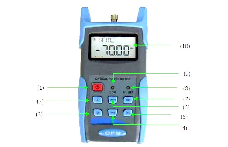 FF-3216C Ручной оптический Мощность метр-50 до + 26 дБм, FC/SC/ST разъемы, может сохранить и скачать тестирование записей, Поддержка SM и мм