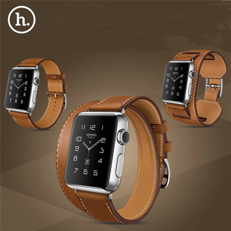 3 in 1 Hoco Genuine Leather Strap Cuff Bracelet Leather Watch Bands for