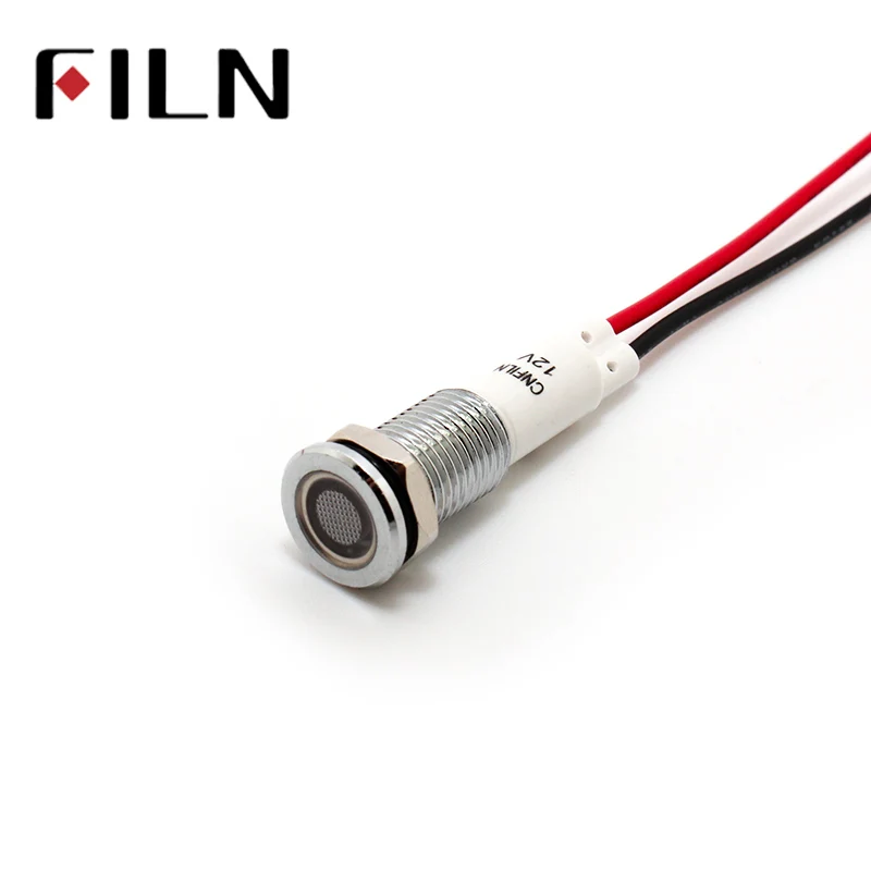 Pre-wires 20cm wire Metal Indicator light 10mm waterproof Signal lamp with wire 6V 12V 24V 110V 220v red yellow blue green white (2)