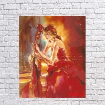 

Nice Look Evening Dress Girl Wall Picture Hand Painted Canvas Art Home Decoration Large Canvas Art Cheap Price