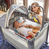 Для новорожденных 0-6 лет, переносная складная детская кроватка, 6 бесплатных подарков, babyfond