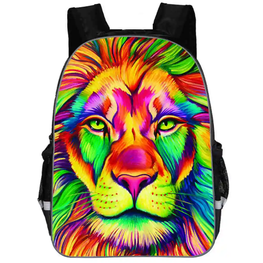 Lion Backpack Animal Tiger Dog Anime Dragon Casual School Bags For
