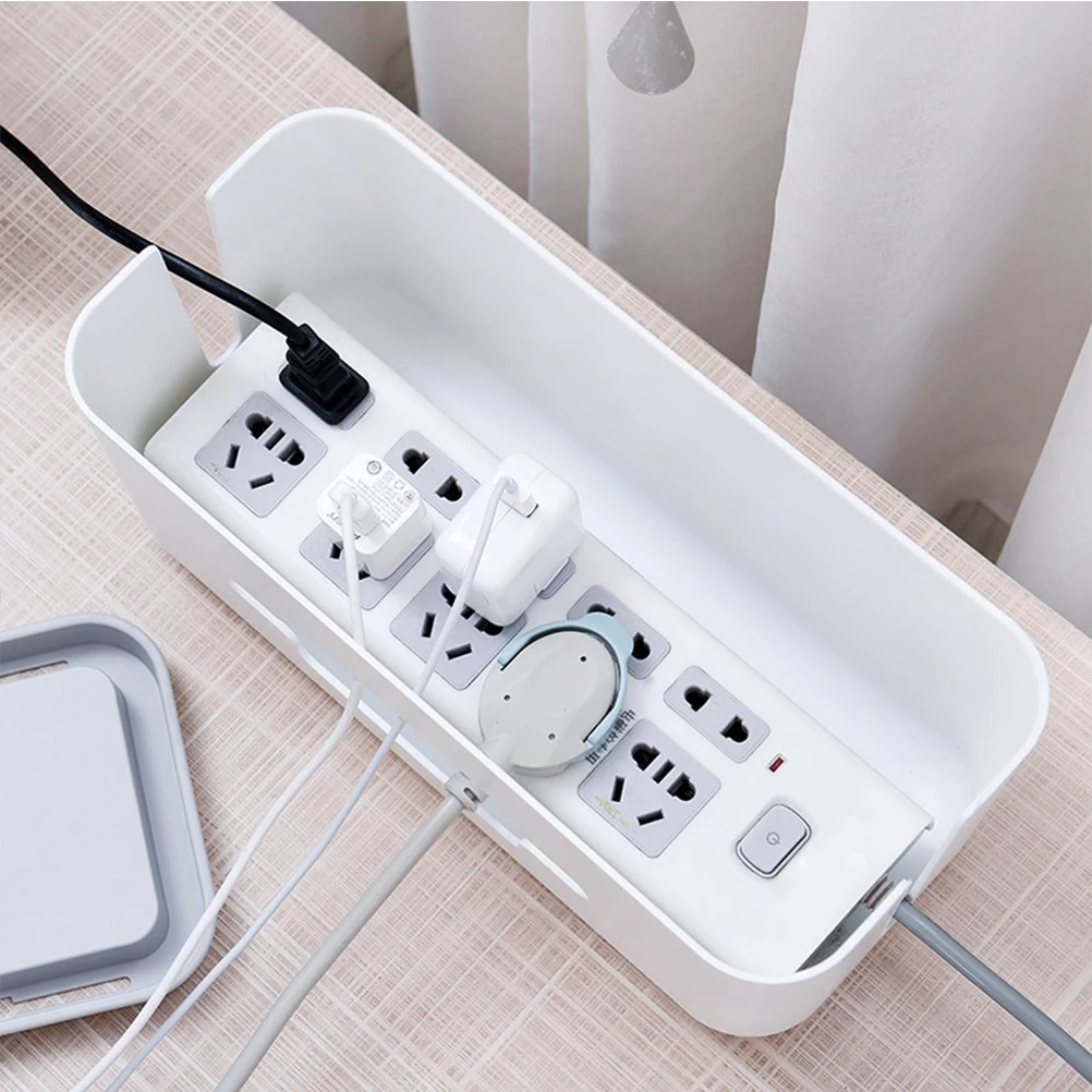 1PC Power Strip Cable Management Box Cable Organizer Plastic Power