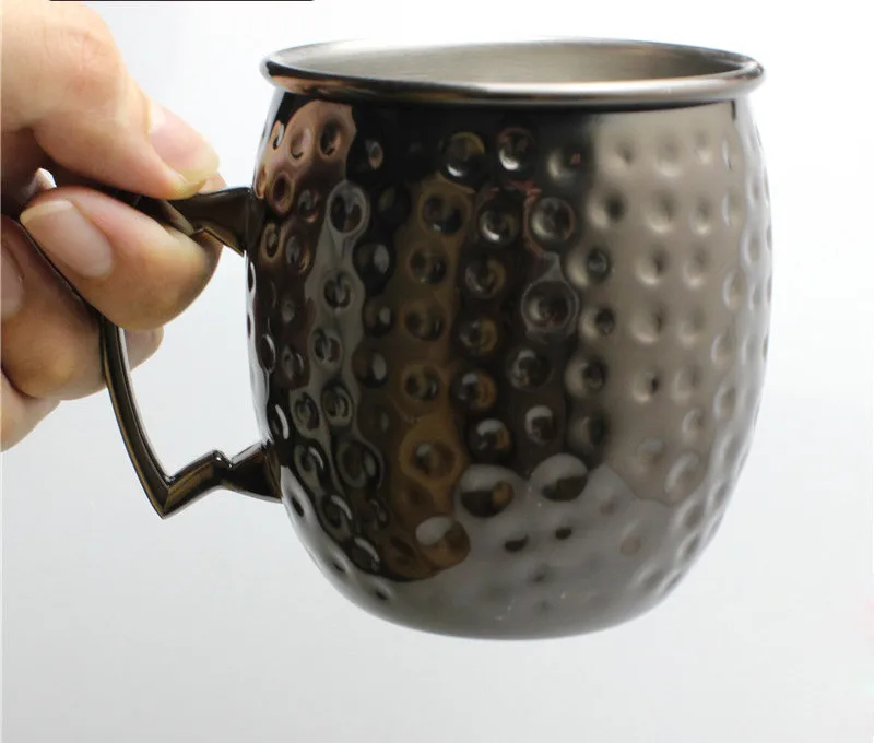 New Arrive!! 500ml Hammered Copper plated Moscow Mule Mug Stainless steel Copper Lemon Tea Beer