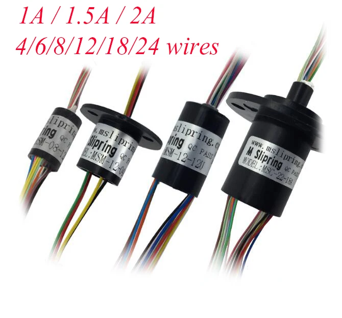 

Conductive Slip Ring 4/6/8/12/18/24 Wires 1/1.5/2A Diameter 8.5/12.5/15.5/22mm Low Current Slip Ring Spare Part