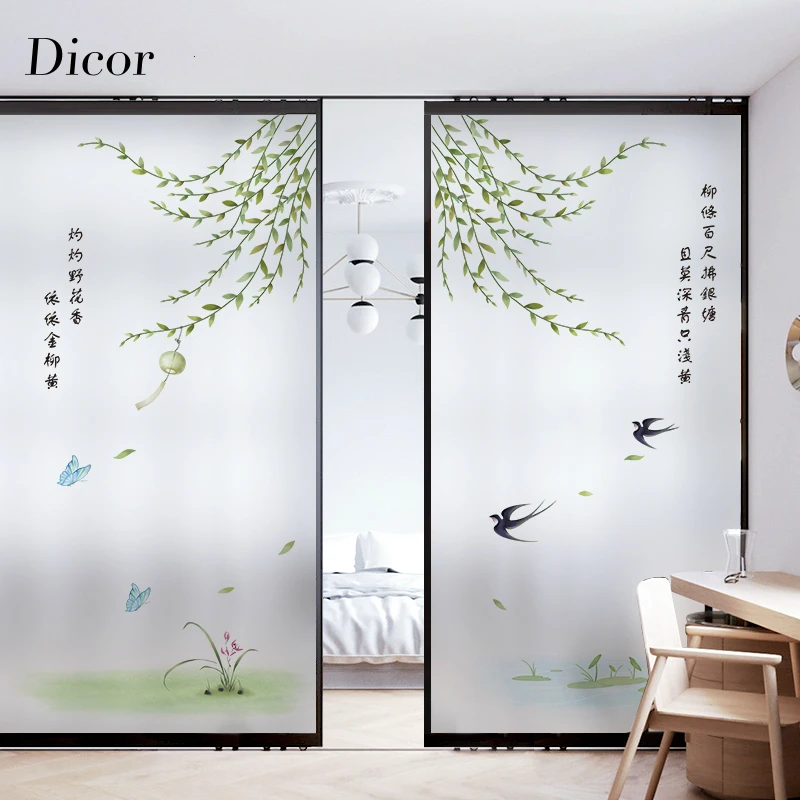 

DICOR Glass Decorative Film Window Sticker Acrylic Frosted Opaque Privacy Glass Sticker For Livingroom Bathroom Fensterfolie New