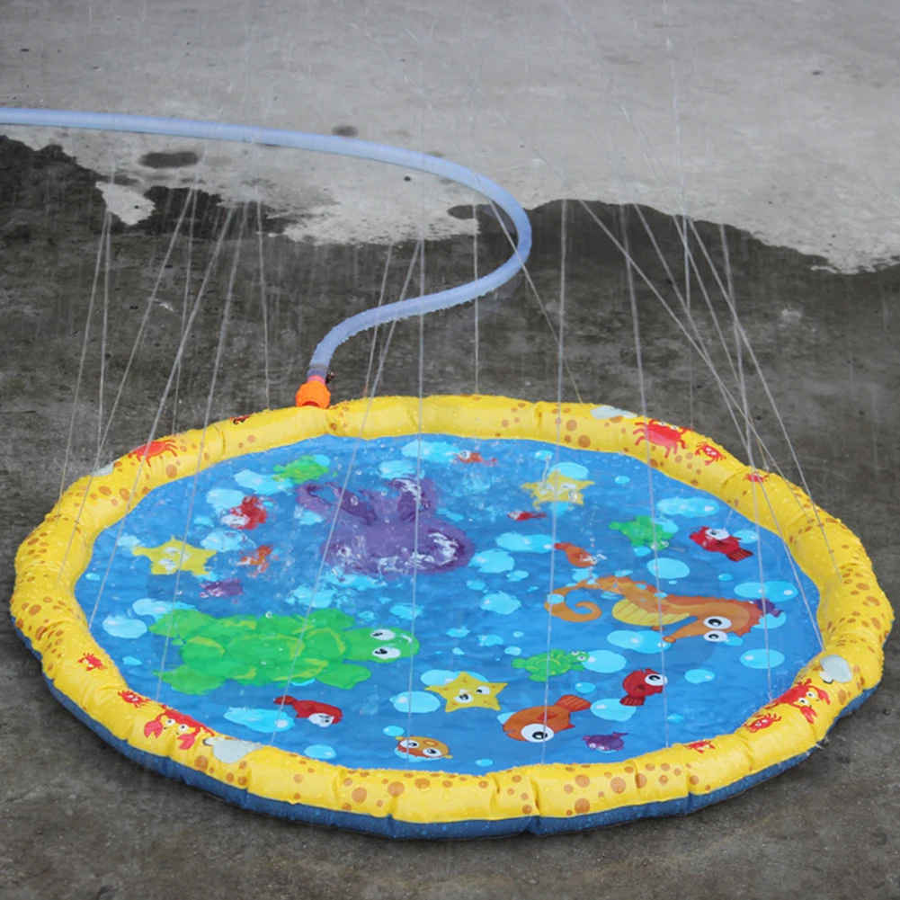100 см лето воды коврики для игр детская напольный коврик для игры пляжные газон надувные спринклерная Подушка игрушечные лошадки детей