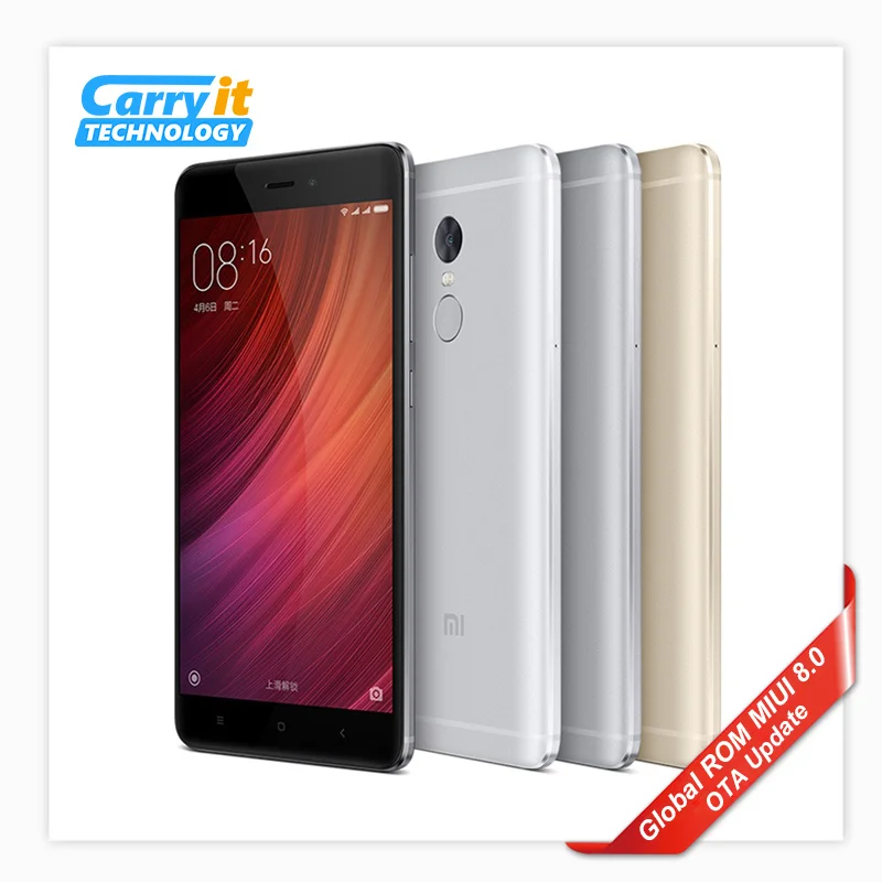 Original Xiaomi Redmi Note 4 Prime 3GB 64GB Android Mobile Phone Global Firmware MTK Helio X20 Deca Core 4100mAh 5.5" 13MP OTA