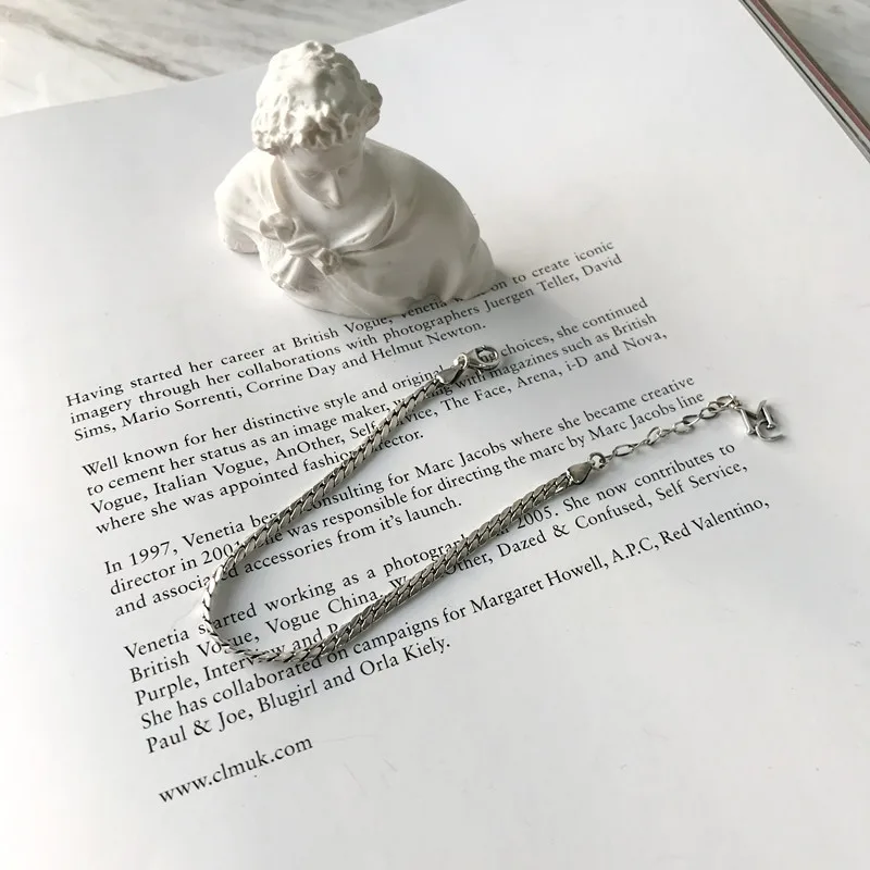 Последний женский цельный серебряный браслет простой дизайн Змея цепной Серебряный браслет и браслет Wemen модные ювелирные изделия