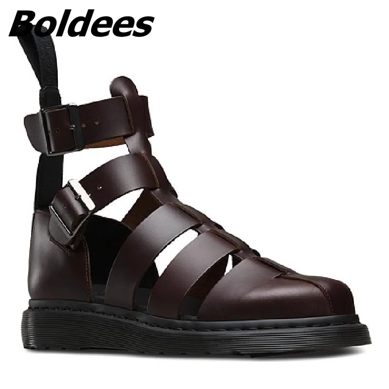 Fivelas Os marrom Gladiador Toe Para Sapatos Festa Cortar Plataforma Boldees De Sandálias Fechada Homens Sandalet Verão Casuais Preto Erkek Ax6tSqU