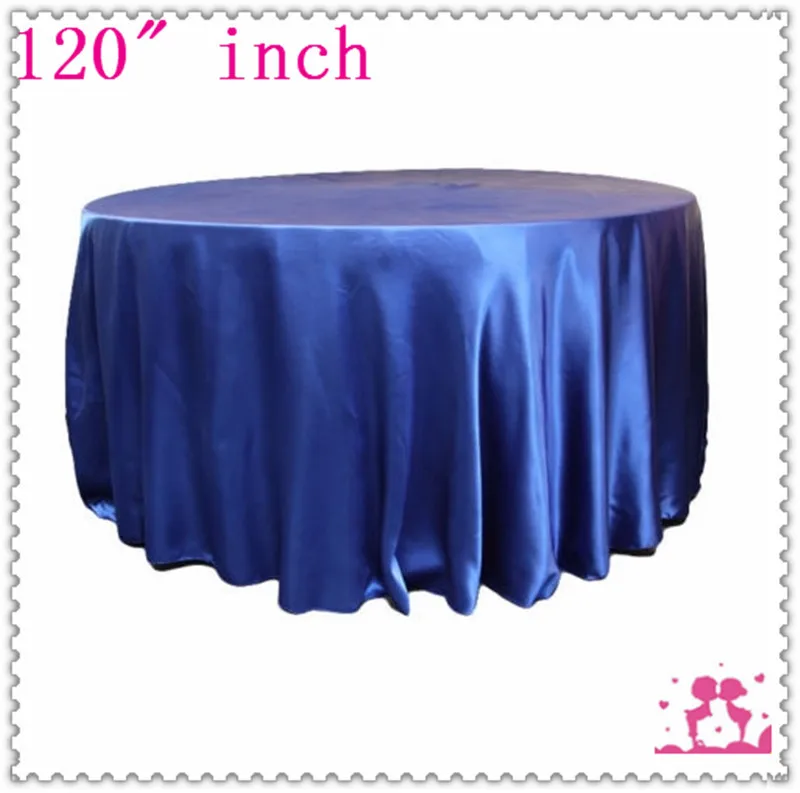 

15pcs 120'' Round Satin Tablecloths for Weddings round custom table cloth free shipping