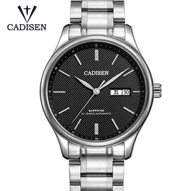 

2018 CADISEN Mens Watch Top Brand Luxury Automatic Fashion Gold Mechanical Watch Full Steel Strap Male Clock Relogio Masculino