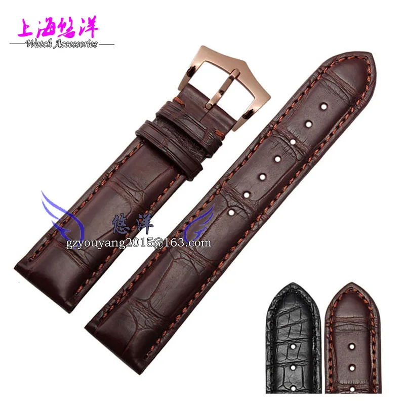 The crocodile leather strap Adapter super 20 mm dark brown complex functions in a timely manner