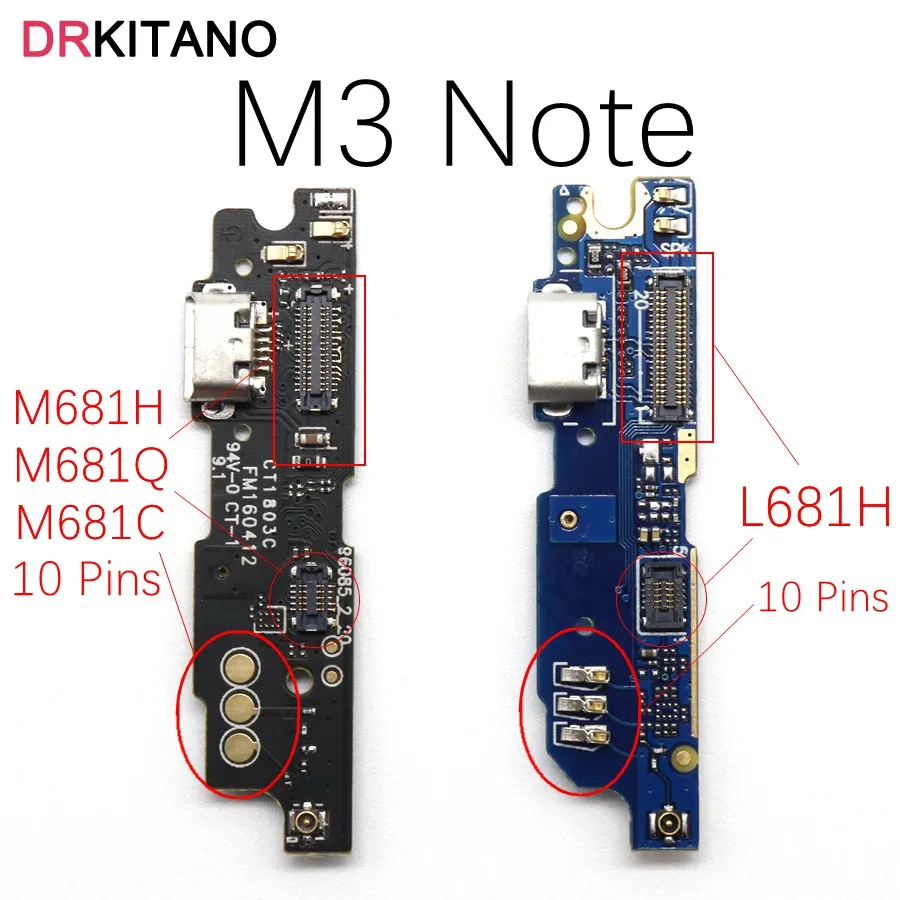 

MEIZU M3 Note L681H/M681H USB Charging Board Charger Connector M681Q Dock Port Flex Cable Meizu M3 Note M681H Charging Board