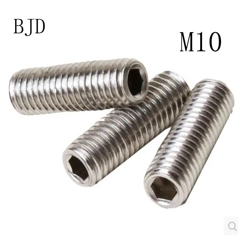 20pcs DIN916 GB80 M10 bolts 10mm Six angle headless screw in stainless