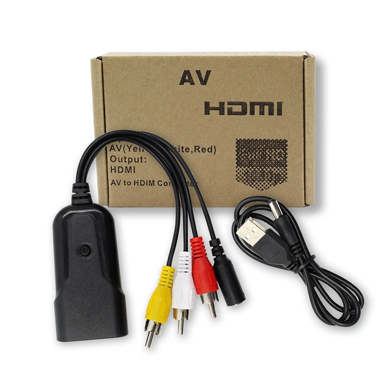 AV/RCA to HDMI Adapter Support AV Signal to 1080P HDMI Signal AV to HDMI Video Converter AV/RCA to HDMI Adapter Support AV Signal to 1080P HDMI Signal AV to HDMI Video Converter